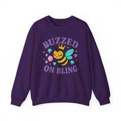 Buzzed on Bling Crewneck Sweatshirt by Gildan - Fun Gift for Bee Lovers, Jewelry Reveals