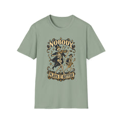 Nobody Plays It Better T-Shirt — Skeleton Violinist Day of the Dead Music Tee