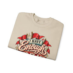 "I Have Enough Red Flags, Thanks" Vintage Banner Graphic Valentine Sweatshirt
