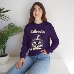 Halloween Pumpkin Sweatshirt, Cozy Fall Apparel, Unisex Crewneck, Perfect for Halloween, Fall Fashion, Pumpkin Spice Lover Gift
