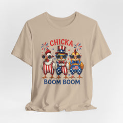 Chicka Boom Boom Patriotic Chickens Tee - 4th of July USA Shirt