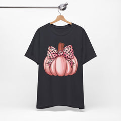 Cute Pink Pumpkin Graphic Tee for Fall, Autumn Shirt, Halloween Top, Harvest Celebration T-Shirt, Seasonal Apparel, Gift Idea
