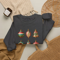 Crewneck Sweatshirt — Vintage Christmas Ornaments Holiday Pullover