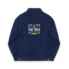THE HIVE- Embroidered Unisex Denim Jacket - Floral Design for Casual Style, Perfect Gift, Spring Fashion, Unique Outfit, Daily Wear