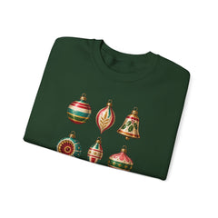 Crewneck Sweatshirt — Vintage Christmas Ornaments Holiday Pullover