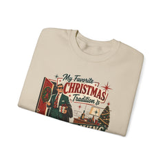 "My Favorite Christmas Tradition is Leaving Early" Vintage Holiday Christmas Crewneck