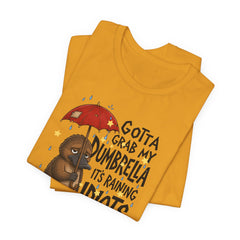 Funny Platypus T‑Shirt — "Gotta Grab My Dumbrella, It’s Raining Idiots Out There" Graphic Tee