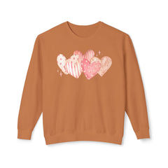 Watercolor Hearts Crewneck Sweatshirt — Valentine's Day Romantic Pullover