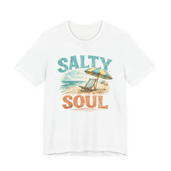 Salty Soul Beach T-Shirt — Vintage Umbrella & Chair Summer Tee