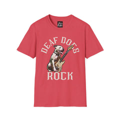 FB Rockstar Dog Unisex T-Shirt - Deaf Dogs Definitely Rock on Electric Guitars Design