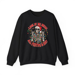 Christmas Skeleton Unisex Sweatshirt - Rude Humor - Party Sweatshirt- Holiday Humor