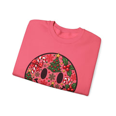 Christmas Smiley Crewneck Sweatshirt — Festive Holiday Smile Graphic