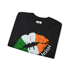 St. Patrick's Day Unisex Crewneck- “Kiss Me, I’m Irish” Flag Lips