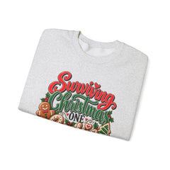 "Surviving Christmas One Cookie at a Time" Cozy Holiday Christmas Crewneck