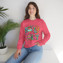 Holly Jolly Crewneck Gildan Sweatshirt — Colorful Christmas Ornament Holiday Sweater