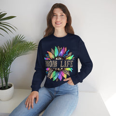 “Mom Life” Vintage Cool Life Flower Crewneck Sweatshirt