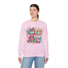 Holly Jolly Crewneck Gildan Sweatshirt — Colorful Christmas Ornament Holiday Sweater