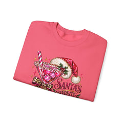 "Santa's Favorite Hot Mess" Sparkle Martini Holiday Christmas Crewneck