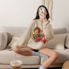 Retro Rosie 'Leave Me Alone' Vintage Pin-Up Graphic Sweatshirt- Valentine