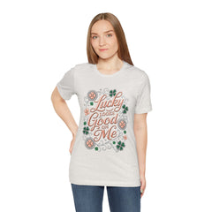 Lucky Looks Good On Me T‑Shirt — St. Patrick’s Day Clover Graphic Tee
