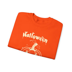 Halloween Pumpkin Sweatshirt, Cozy Fall Apparel, Unisex Crewneck, Perfect for Halloween, Fall Fashion, Pumpkin Spice Lover Gift