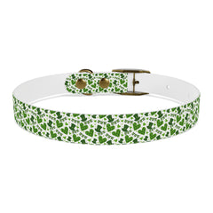 Dog Collar - Green Leprechaun Hats and Green Hearts Design