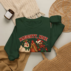 "Naughty, Nice & Slightly Feral" Holiday Christmas Crewneck Sweatshirt