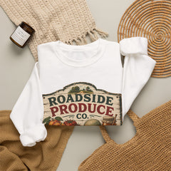 Roadside Produce Co. Crewneck Sweatshirt — Vintage Farmstand Graphic- Southern Heritage