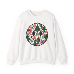 Christmas Smiley Crewneck Sweatshirt — Festive Holiday Smile Graphic