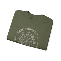 “Have Yourself a Merry Little Christmas” Snowflake Gildan Crewneck Sweatshirt