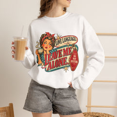 Retro Rosie 'Leave Me Alone' Vintage Pin-Up Graphic Sweatshirt- Valentine