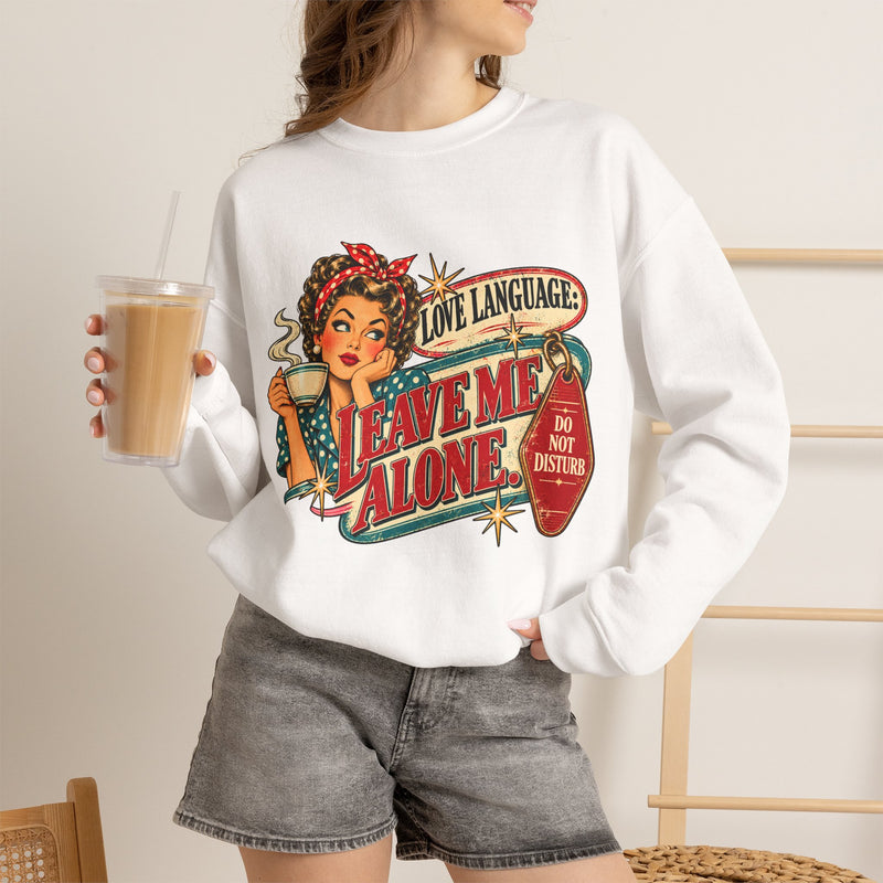 Retro Rosie 'Leave Me Alone' Vintage Pin-Up Graphic Sweatshirt- Valentine
