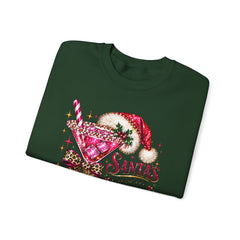 "Santa's Favorite Hot Mess" Sparkle Martini Holiday Christmas Crewneck
