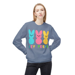 Hey Peeps Midweight Softstyle Fleece Crewneck Easter Sweatshirt