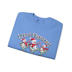Lit & Frostbit Design | Festive Christmas Martinis, Winter Parties, Snowman Apparel, Christmas Party Sweatshirt