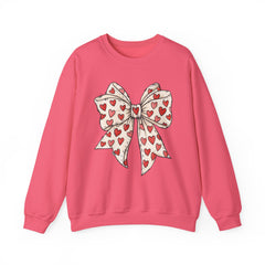 Valentine Heart Bow Sweatshirt — Cute Ribbon Graphic Crewneck