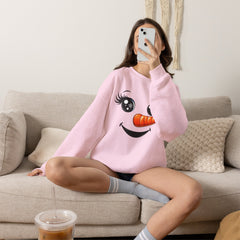Happy Snowman Crewneck Sweatshirt | Winter Apparel, Christmas Gift, Cozy Sweater, Holiday Clothing, Carrot Nose Design