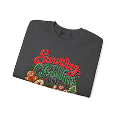 "Surviving Christmas One Cookie at a Time" Cozy Holiday Christmas Crewneck