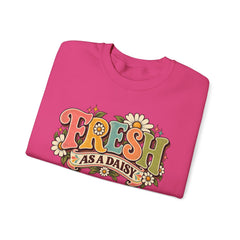 Fresh as a Daisy Crewneck Sweatshirt – Retro Spring Floral Graphic