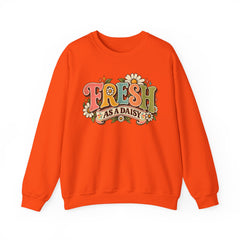 Fresh as a Daisy Crewneck Sweatshirt – Retro Spring Floral Graphic