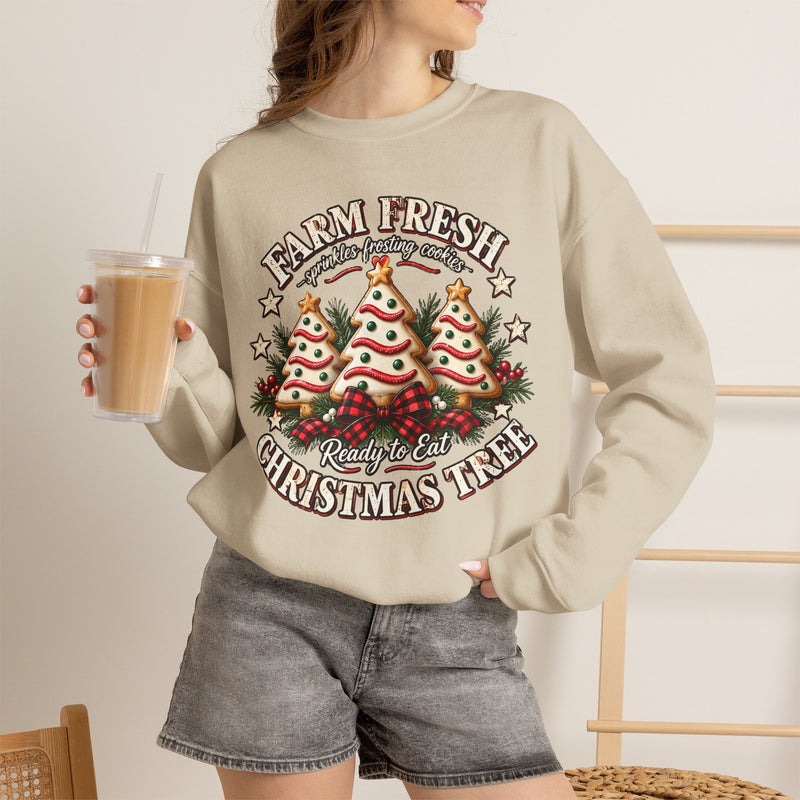 Farm Fresh Christmas Tree Sweatshirt – Cute Cookie Tree Holiday Crewneck