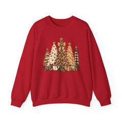 Leopard & Neutral Christmas Trees Crewneck Sweatshirt