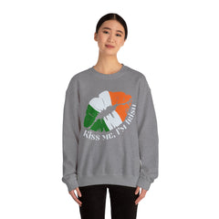 St. Patrick's Day Unisex Crewneck- “Kiss Me, I’m Irish” Flag Lips