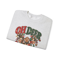 Oh Deer Christmas Sweatshirt — Cute Reindeer Holiday Crewneck