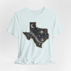 Texas Night Sky Tee — Celestial Moon & Stars State Graphic T-Shirt