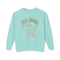 Dog Mama Crewneck Sweatshirt — Cute Balloon Dog Floral Design- Comfort Colors