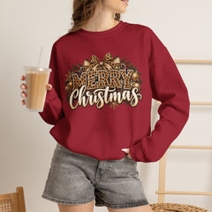Merry Christmas Vintage Pinecone Design- Leopard Print