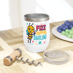 Chill Wine Tumbler - Fizz Happens, Darling | Fun Wine Mug, Gifts for Wine Lovers, Jewelry Reveal Party Favor,  Drinkware