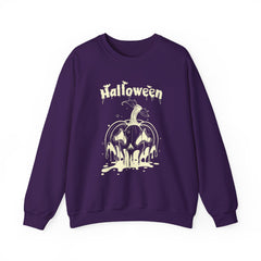 Halloween Pumpkin Sweatshirt, Cozy Fall Apparel, Unisex Crewneck, Perfect for Halloween, Fall Fashion, Pumpkin Spice Lover Gift