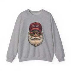 Santa With 'Make Christmas Great Again' Cap Crewneck Sweatshirt